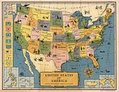 États-Unis d'Amérique, ancienne carte par World Maps Aperçu