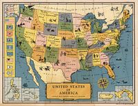 United States of America, old map