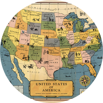 Verenigde Staten van Amerika, oude kaart van World Maps