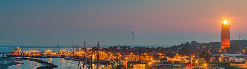 Panoramic image of a sunset at the Brandaris, Terschelling by Henk Meijer Photography
