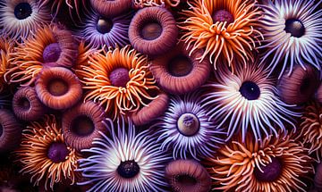 Sea anemones by Jacky