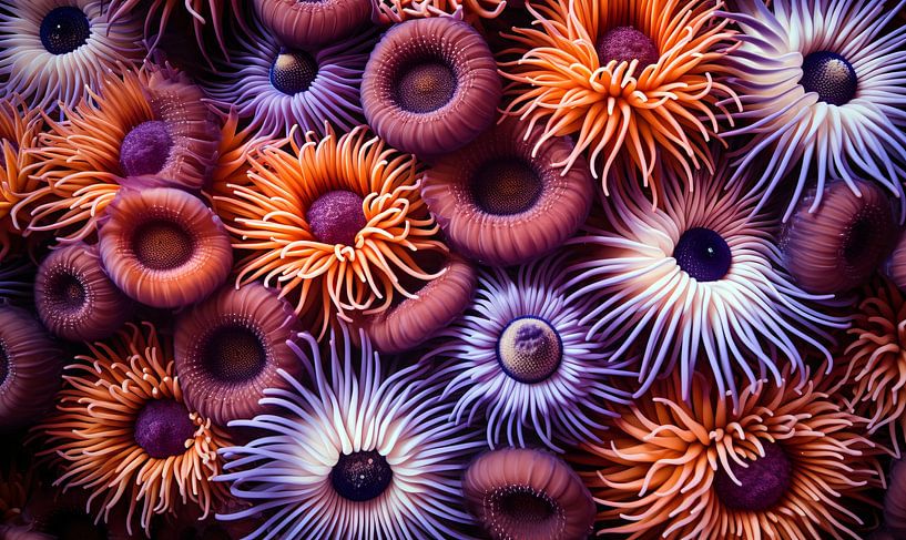 Sea anemones by Jacky