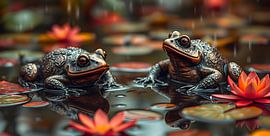 Koperen Kikkers van Linda de Klein