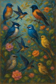 Colourful birds painting by Johannes
