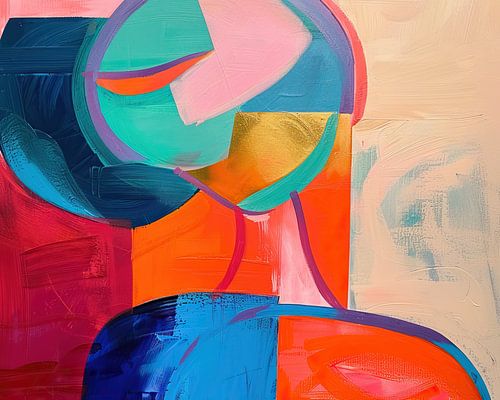 Portrait abstrait | Portrait abstrait moderne avec couleurs