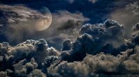 Gewitter und Mond von Jan van der Knaap Miniaturansicht