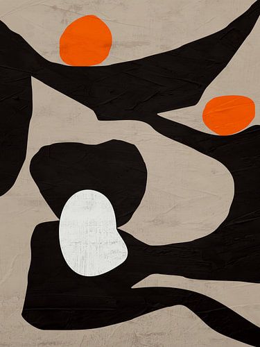 Organische geometrische abstracte kunst in aardetinten