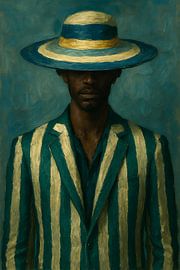 Vintage Portret Groene Man van BS