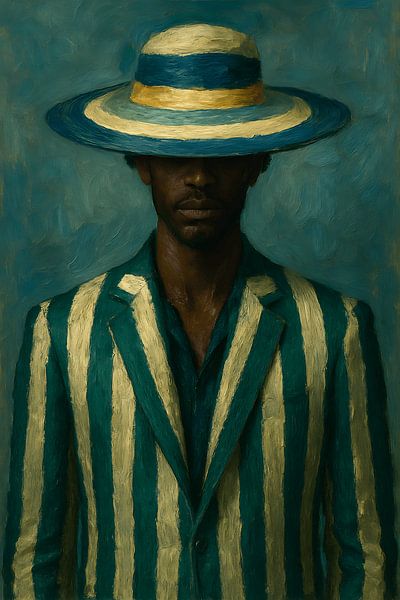 Portrait vintage Homme vert par BS