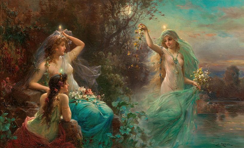 Nymphs at Dawn, Hans Zatzka by Masterful Masters