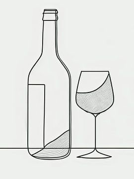 Wine and Glass Simplicity by Christian Ovís