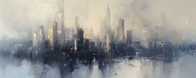 Stadt Abstrakt | Skyline von ARTEO Gemälde