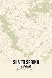 Alte Karte von Silver Spring (Maryland), USA. von Ortsdrucke