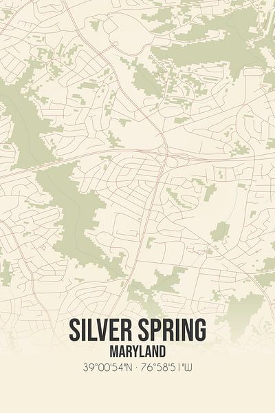 Carte ancienne de Silver Spring (Maryland), Etats-Unis. par Affiches de lieux