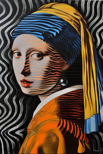 Das Mädchen mit dem Perlenohrring Op-Art