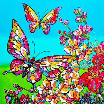 Jardin des papillons sur Happy Paintings