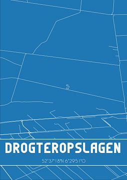Blauwdruk | Landkaart | Drogteropslagen (Drenthe) van Rezona
