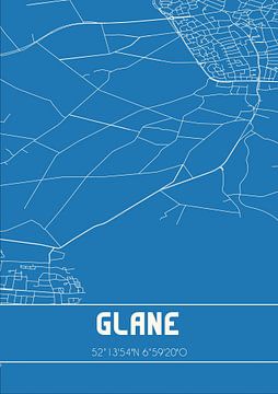 Blauwdruk | Landkaart | Glane (Overijssel) van Rezona