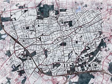 Map of Pessac with the style 'White Winter' by Maporia