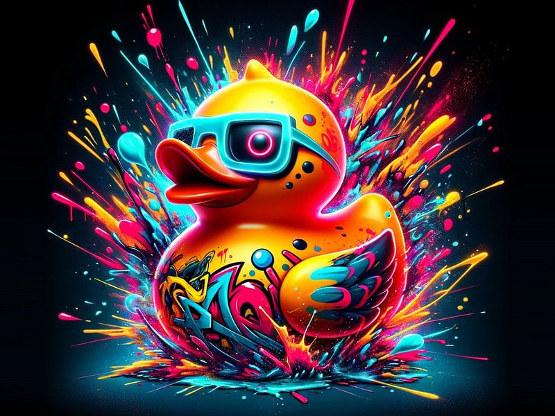 Neon Kwak Kunst van Alexander Fuchs