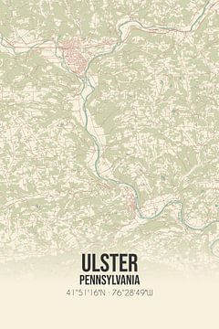 Carte ancienne d'Ulster (Pennsylvanie), USA. sur Rezona