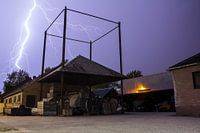 Bliksem boven Huizen.
