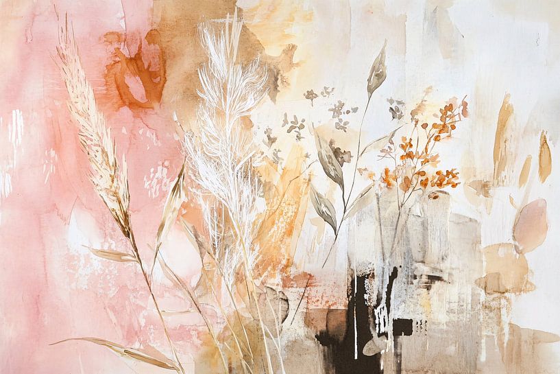 Botanische abstractie in aardetinten van Art & Soul Creations