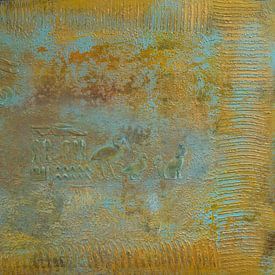 Abstrakte Malerei, Ägypten, Erdtöne, Gold 
