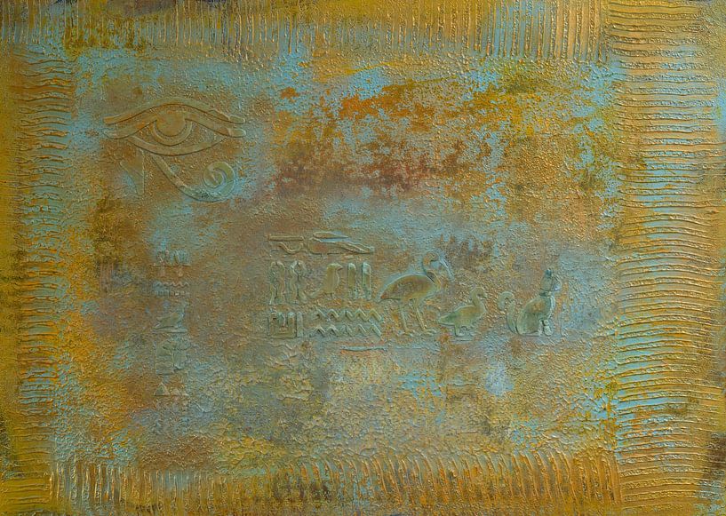 Abstrakte Malerei, Ägypten, Erdtöne, Gold 