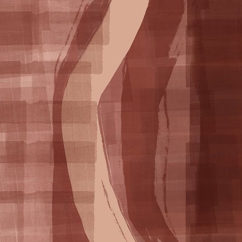 Moderne abstracte kunst in roze terra, bruin, beige nr. 1