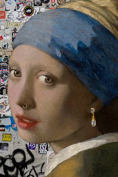 Girl with a pearl earring - modern times by Digital Art Studio