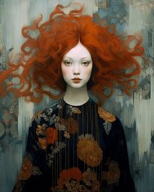Porträt "Das Mädchen mit den roten Haaren" von Studio Allee