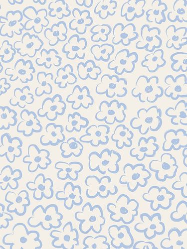 Hellblaues Blumenmuster Skizze