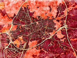 Map of Ratingen with the style 'Amber Autumn' by Maporia