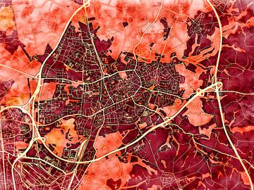 Karte von Ratingen im stil 'Amber Autumn' von Maporia