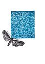 Linoldruck, Blumen mit Mottenblau von Angela Peters Miniaturansicht