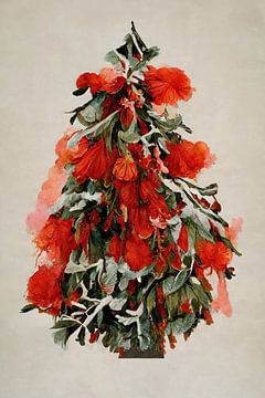 Red Christmas Tree by treechild .