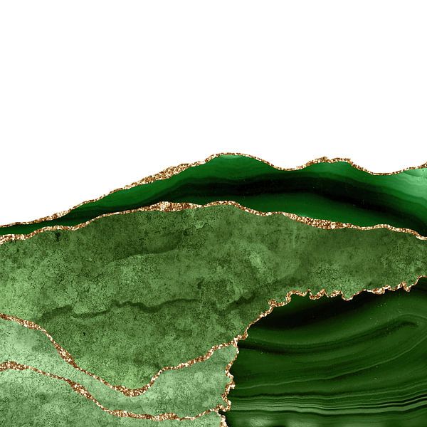 Green &amp; Gold Agate Texture 28 von Aloke Design