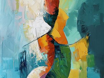 Vrouw abstract van Abstract Schilderij