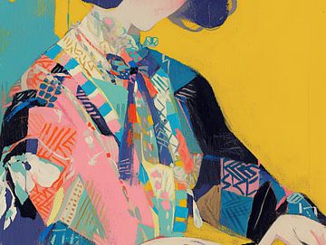 Vrouwenportret | Colorful Silence van Blikvanger Schilderijen