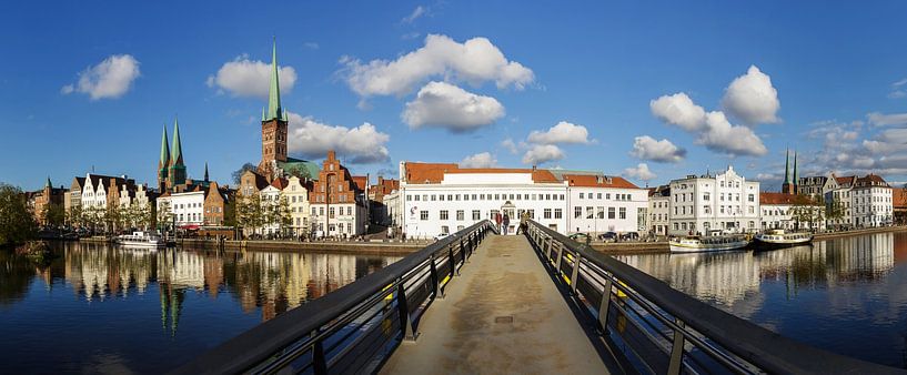Lübeck old town panorama on the Trave by Frank Herrmann