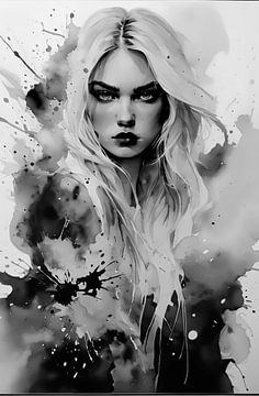 Woman, abstract, black and white... by Ans Bastiaanssen