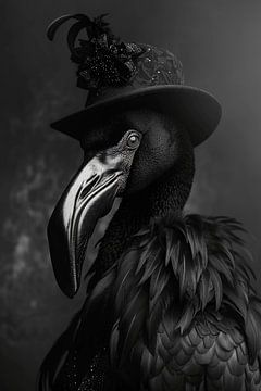 Oiseau noir sur haroulita