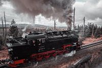 Stoomlocomotief  Harz Duisland herfst