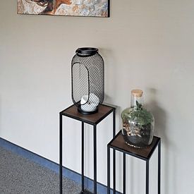 Klantfoto: Vrouw Bloemen | Schilderij | Impressionisme van Blikvanger Schilderijen, als ArtFrame