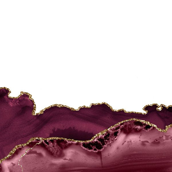 Burgundy &amp; Gold Agate Texture 30 by Aloke Design