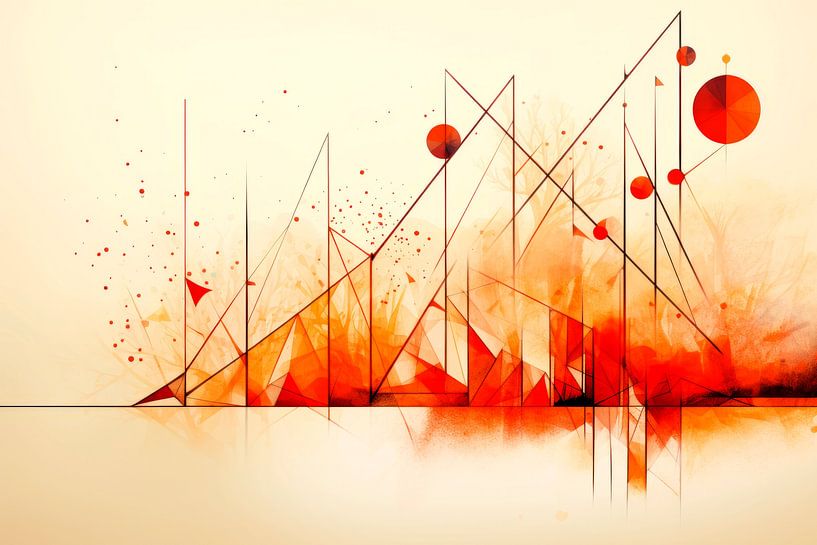Geometrische Kunst HERBST Berge von Melanie Viola