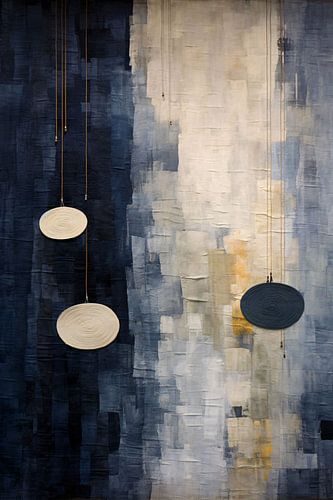 Drie cirkels, minimalistische muurdecoratie