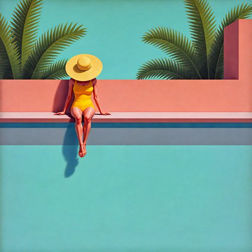 Sonnenbeschienene Gelassenheit am Pool von Jan Keteleer