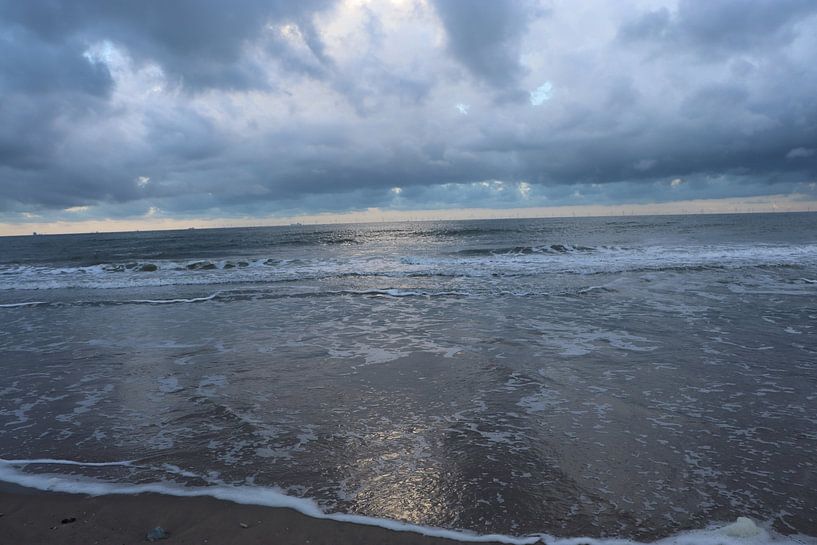 Silver Between Storms at Sea at Sunset by jpgriffintheauthor